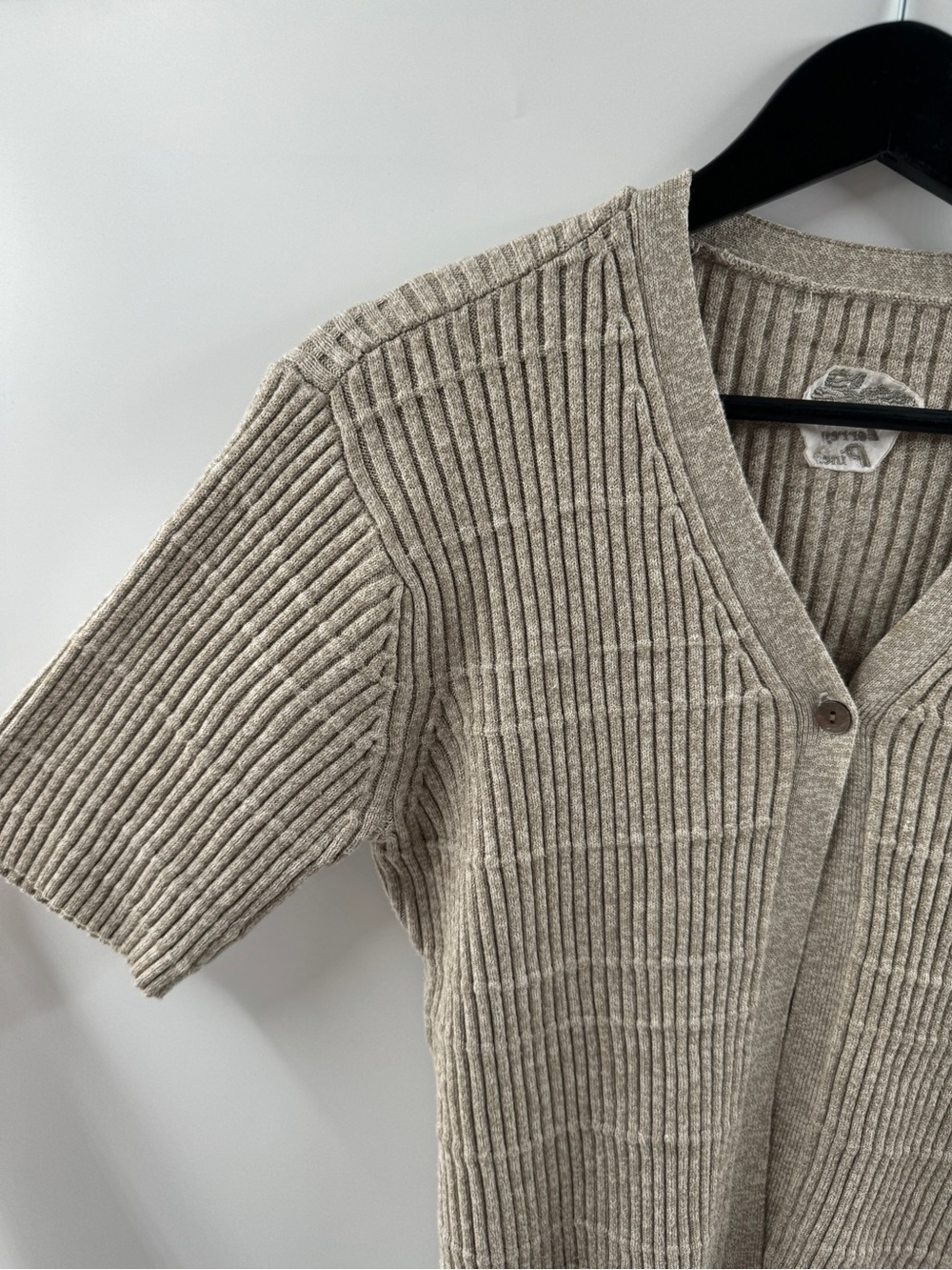Torrey Pines Khaki Ribbed Single Button Cardigan Women's Medium - Picture 2 of 8
